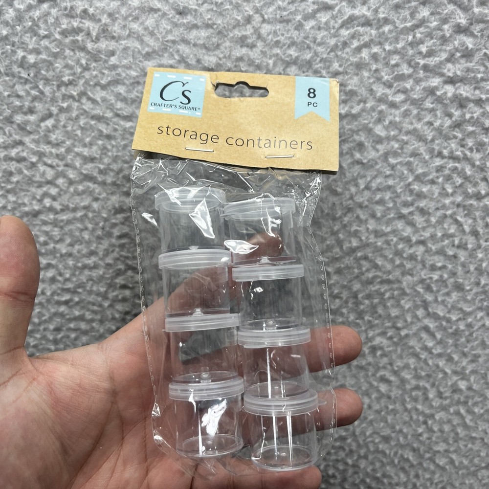 Crafter’s Square 8pc Mini Storage Containers Snap Lid Plastic ideal for examples