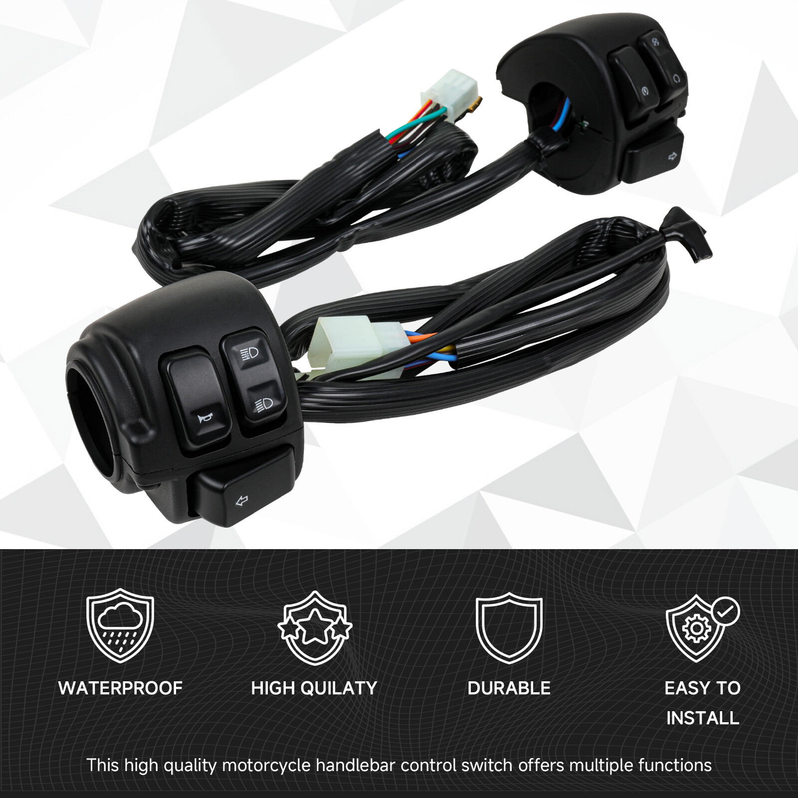 1" 25mm Handlebar Control Switch + Wiring Harness For Harley Sportster 883 1200