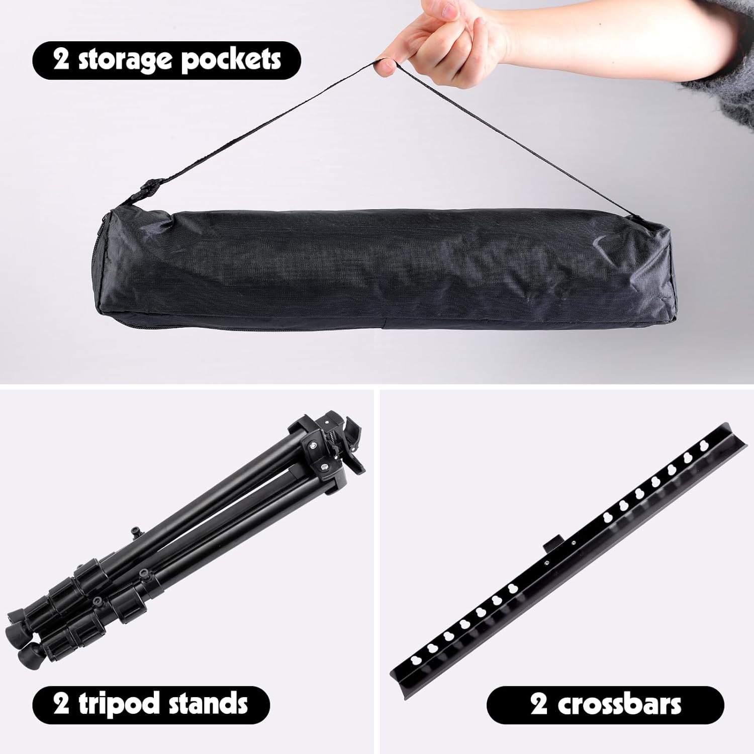 2 Pack Adjustable Art Easel Stand for Painting & Display, 17-66in Aluminum Metal