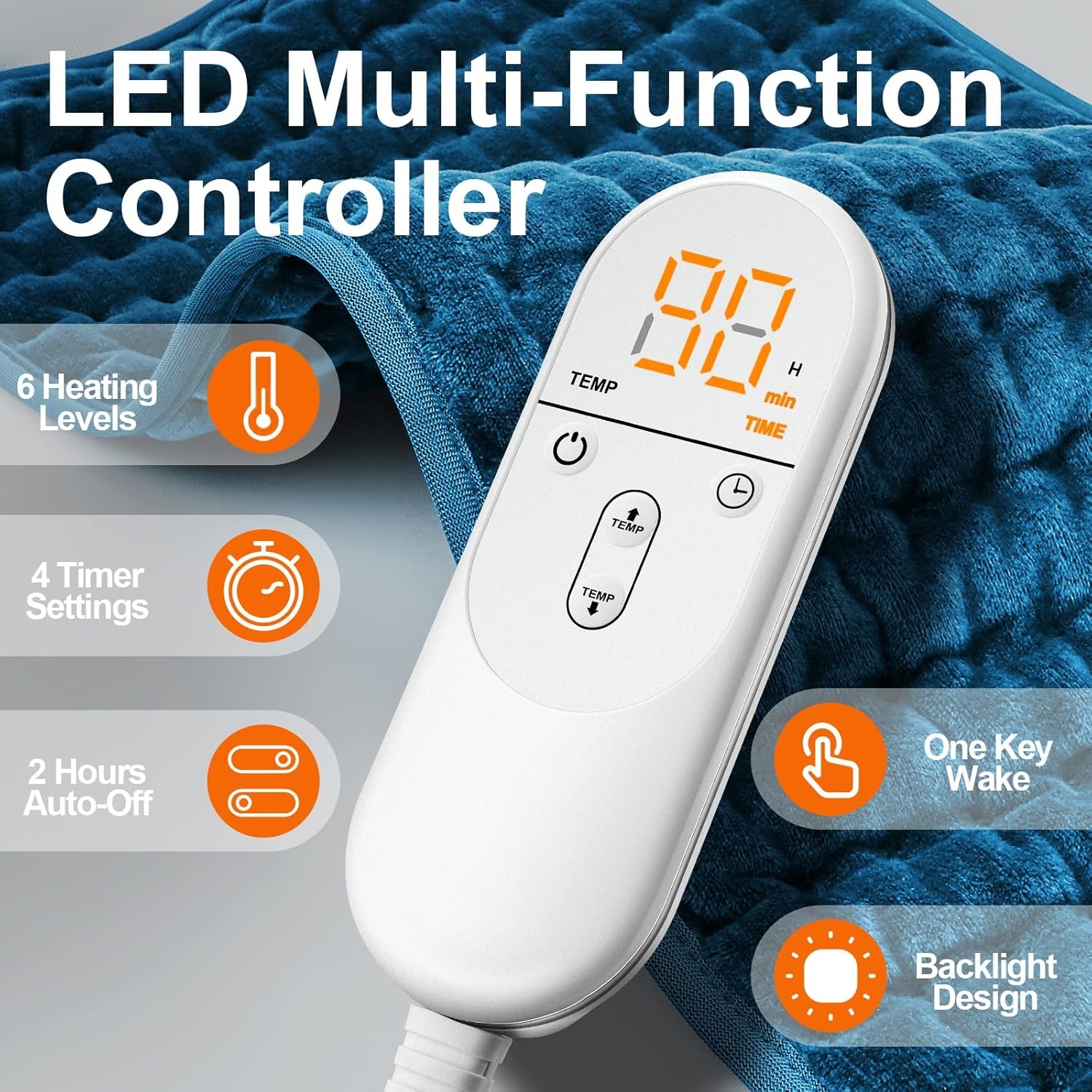 Heating Pad for Back Pain Relief, Electric Heating Pads for whole body 12"x24"