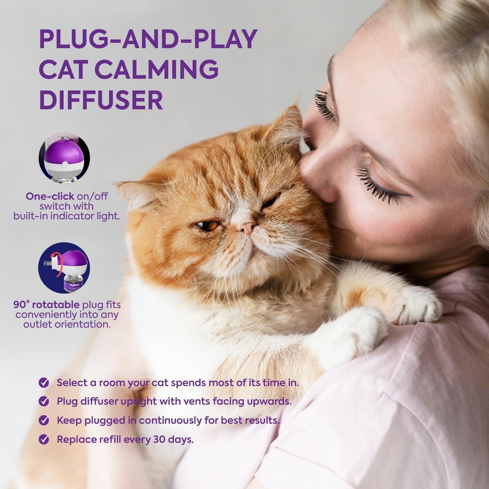Cat Calming Diffuser Refills - 6 Pheromone Packs to Reduce Stress Behavior