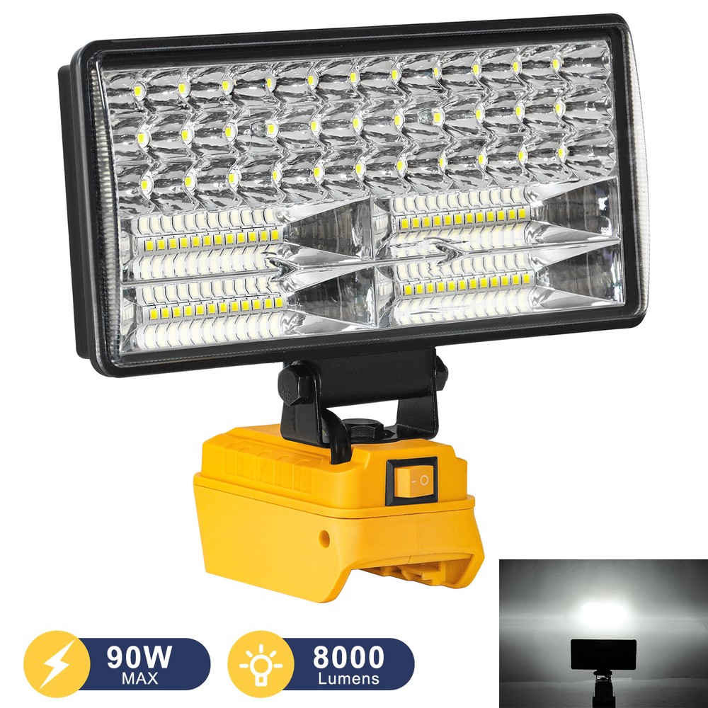 2PCS 90W Cordless Led Work Light For Dewalt 20V Battery,Flood Light Flashlight