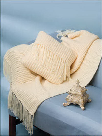 Easy Lapghans & Pillows Matching Sets Crochet Patterns Throws Annie's Attic NEW
