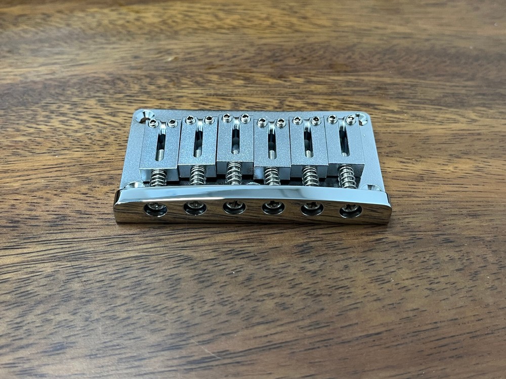ALL Brass 6-string Guitar Bridge 2-1/16" Chrome