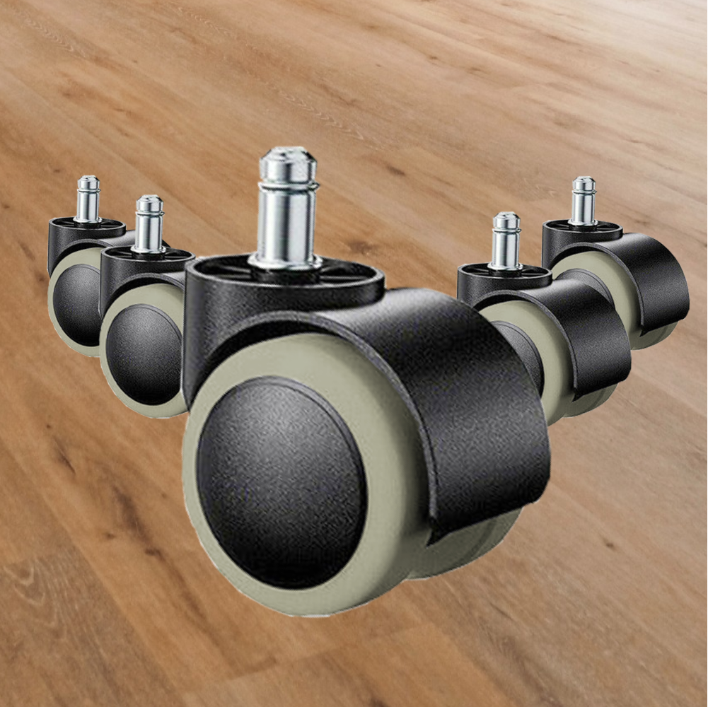 Set of 5 2" Heavy Duty Rubber Office Chair Caster Wheels Swivel Replacement