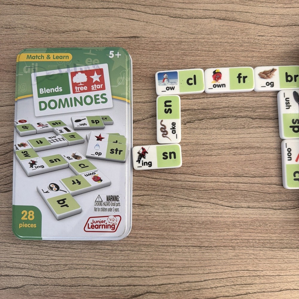 Blends Dominoes Phonics Blending Junior Learning 5+ Multi-Player 28 Pieces