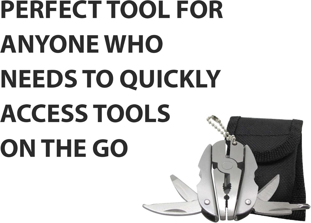 Compact Ergonomic 6-in-1 Keychain Multitool with Durable Stainless Steel Design