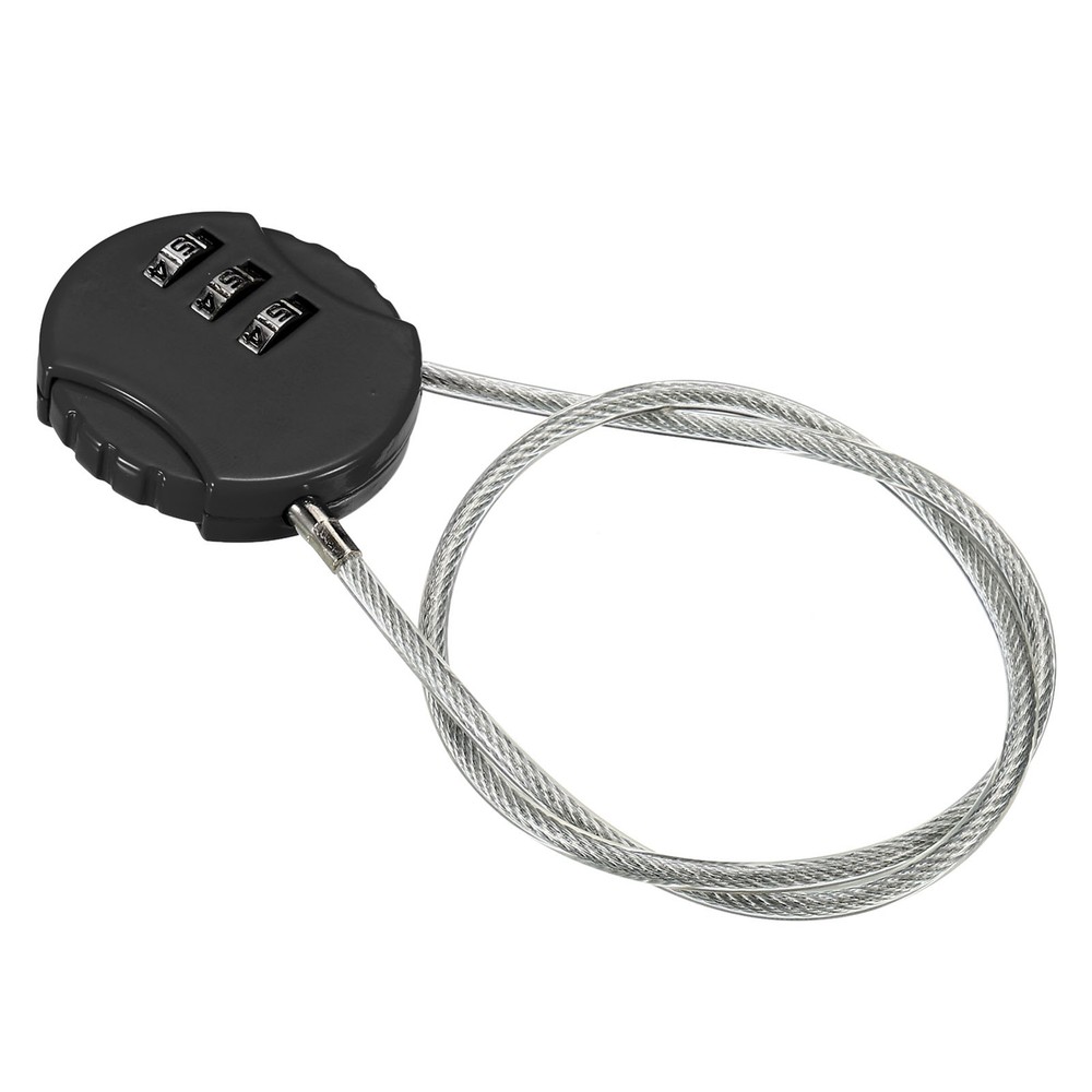 Small Combination Block 14.9", 1pc 3 Digit Luggage Lock, Black