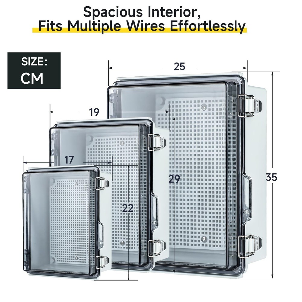 Waterproof Electrical Junction Box IP67 Clear ABS Plastic Enclosure Boxes New