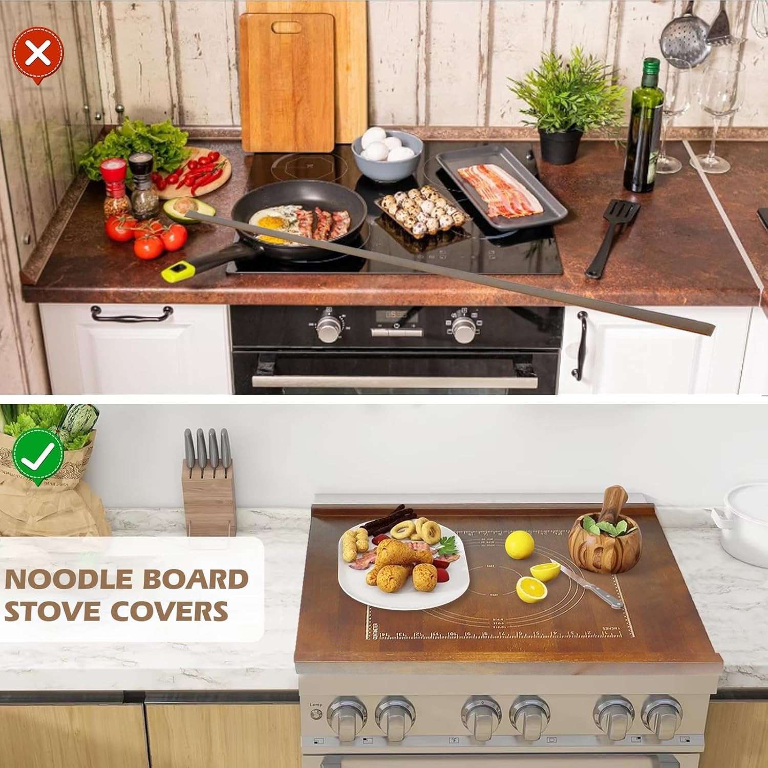 24"x20" Reversible Wooden Pastry & Cutting Board with Lip and Ruler