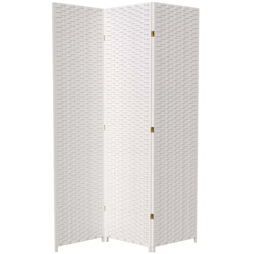 7 Ft. White 3-Panel Room Divider