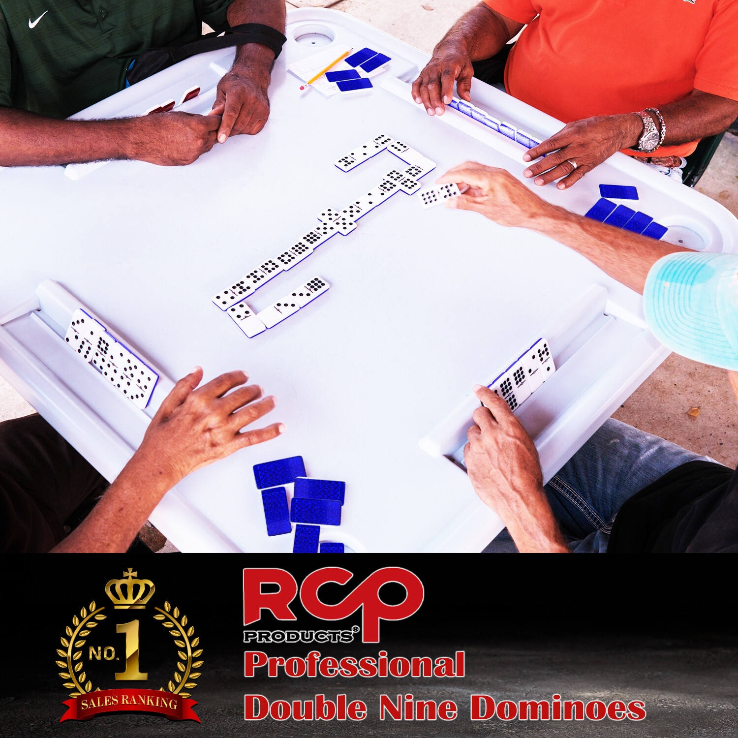 RCP Cuban Domino Cubano Profesional Doble Nine, Domino Doble Nueve Blue,Azul