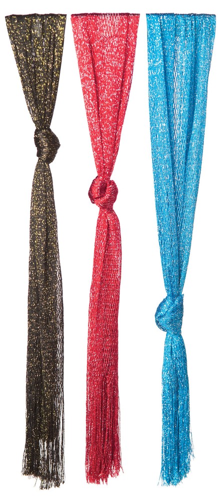 Fringed Scarf Costume Accessory - Red/Silver