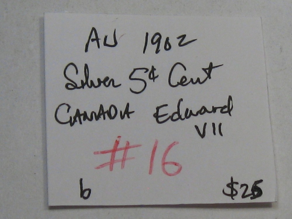 AU 1902 Silver 5¢ Cent CANADA Edward VII. #16