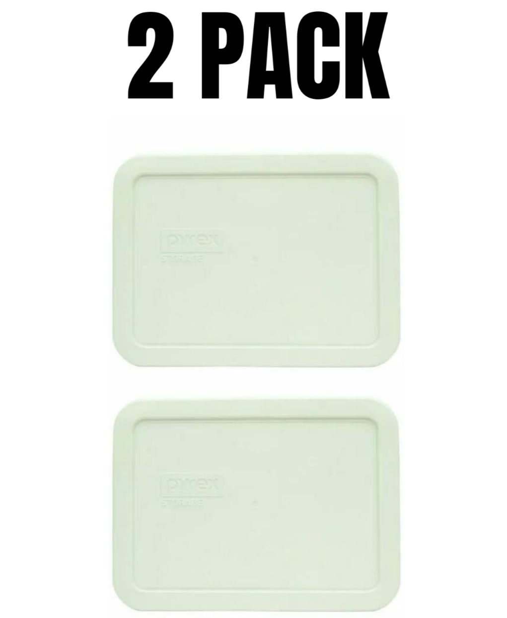 Pyrex 6 Cup New, 1.5 L White Rectangle Replacement Lid Cover 7211-PC, 2 Pack