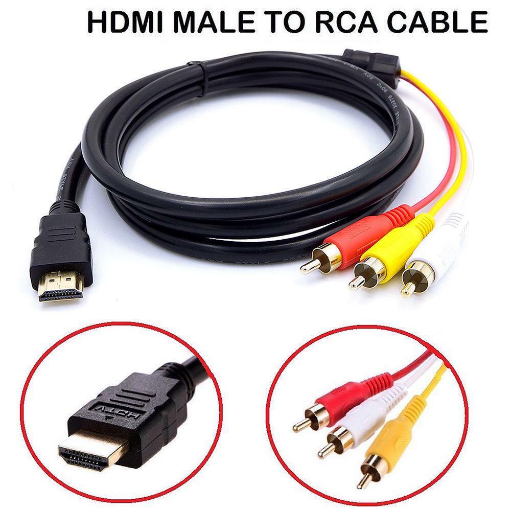 1080P HDMI Male To 3 RCA Video Audio AV Component Converter Adapter Cable HDTV