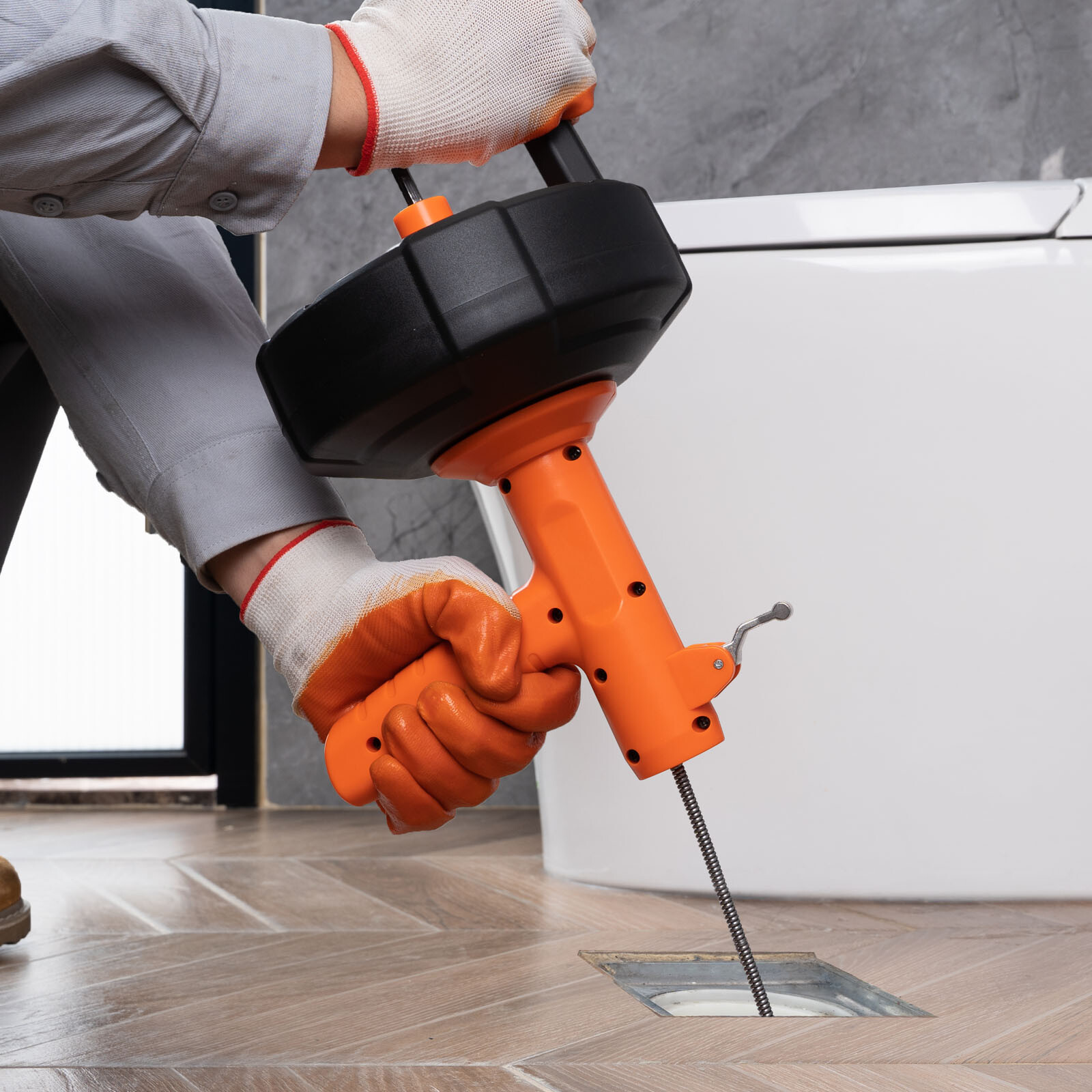 VEVOR 25Ft 1/4" Plumbing Drain Cleaner Snake Drain Auger Cleaning Clog Remover