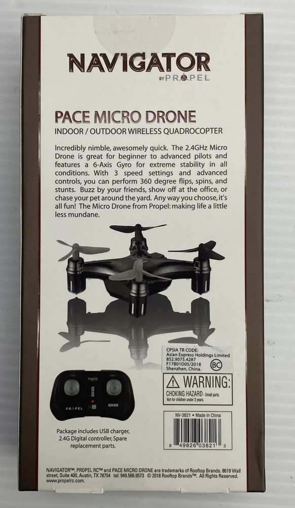 Micro Drone Propel Navigator Pace Wireless Quadcopter Beginner Stunt Drone Red