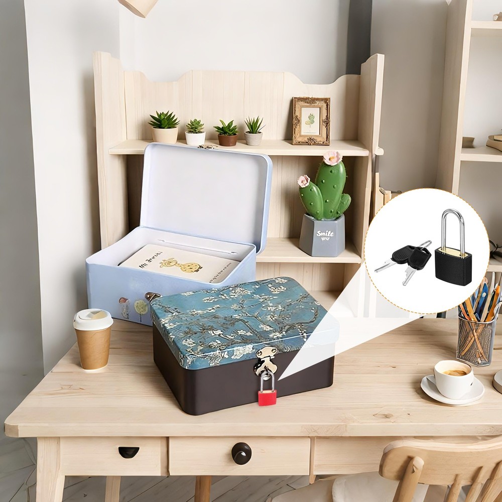 2 Pcs Padlock with Keys Long Shackle Waterproof Keyed Locks Black