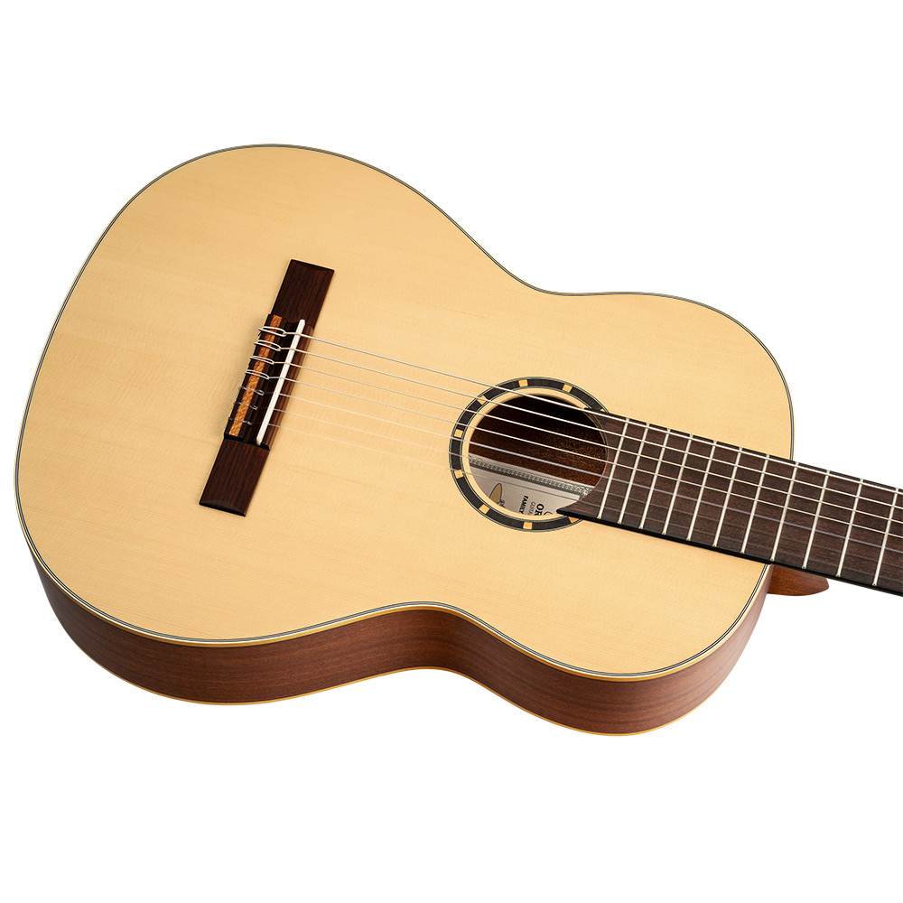 Ortega R133-7 - Pro 7-String Solid Top Nylon Classical Guitar w/ Bag