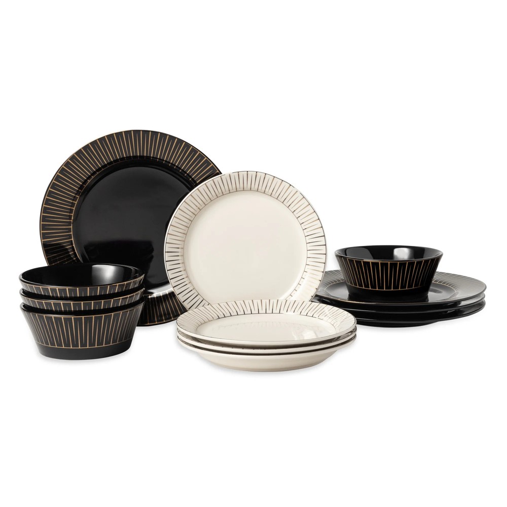 Thyme & Table Maison 12-Piece Ceramic Dinnerware Set