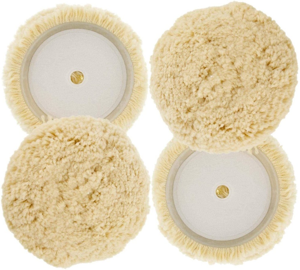 3Inch 100% Wool Hook & Loop Grip Buffing Pad for Compound Cutting & Polishing