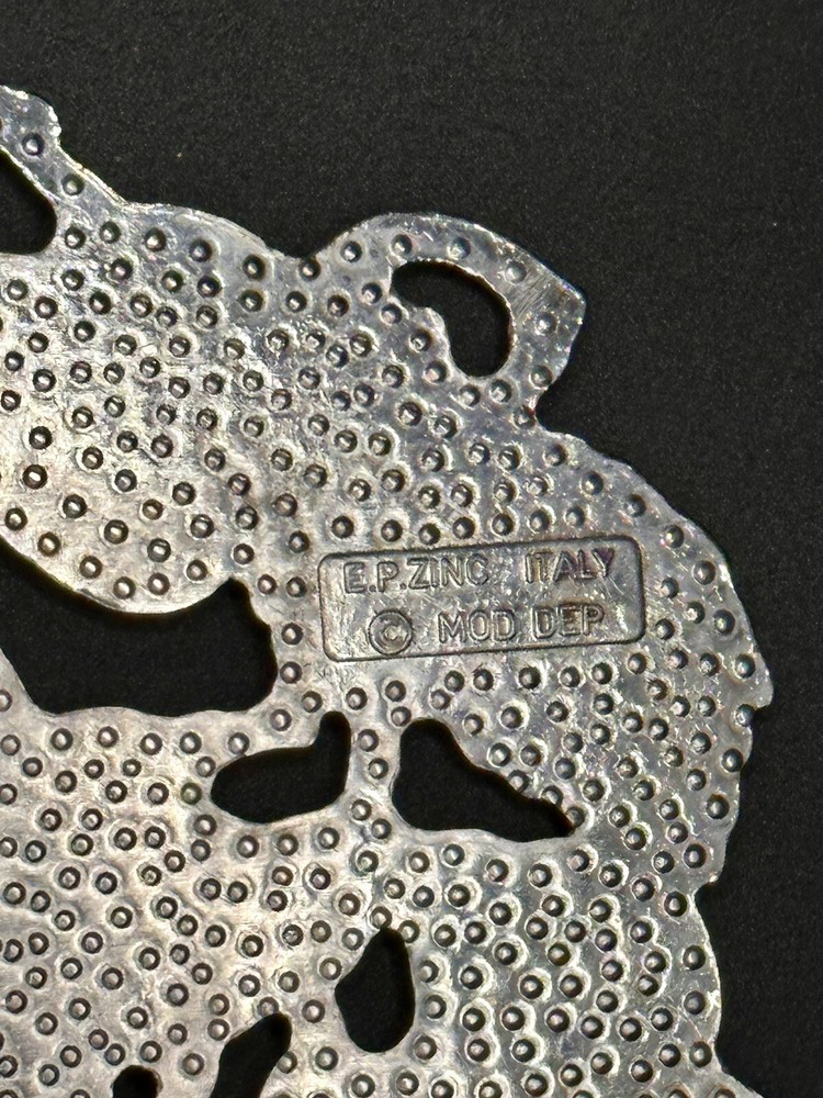 Piero Maestri Italy Silverplated Grape Olive Vine Trivet