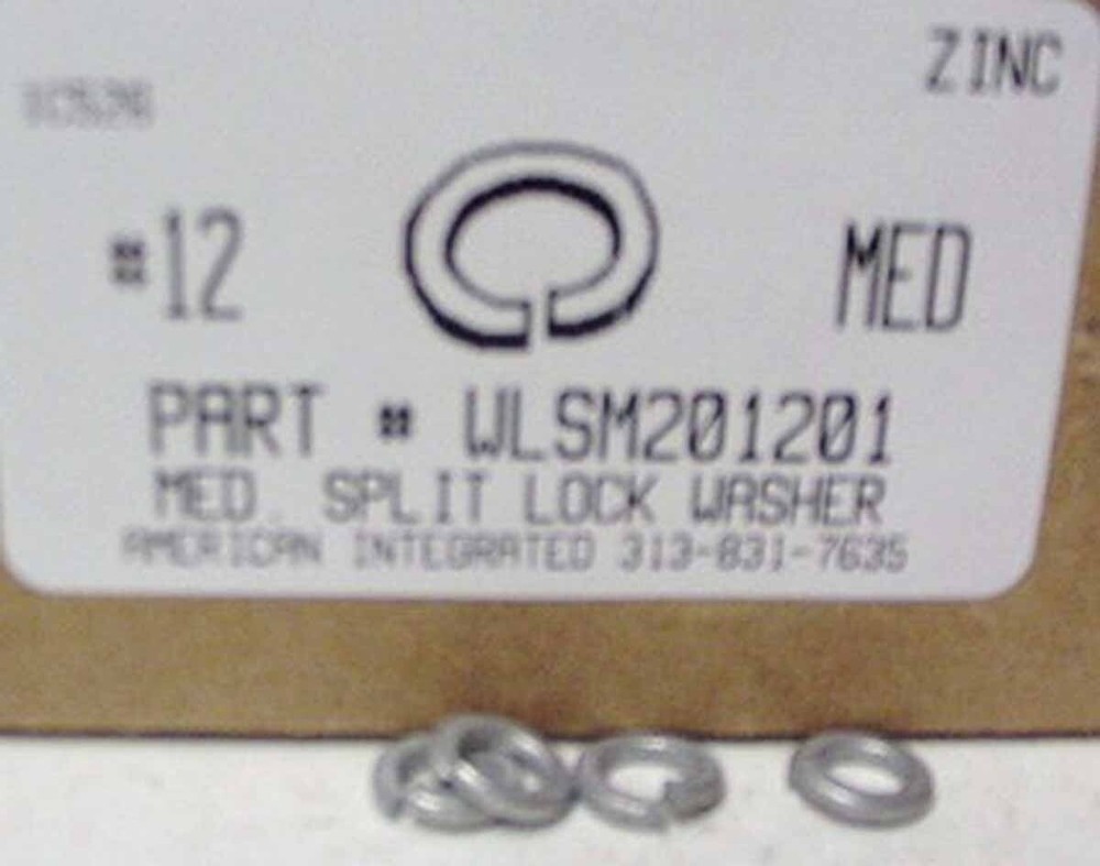 #12 Split Lock Washers Steel Zinc Plated (1000)