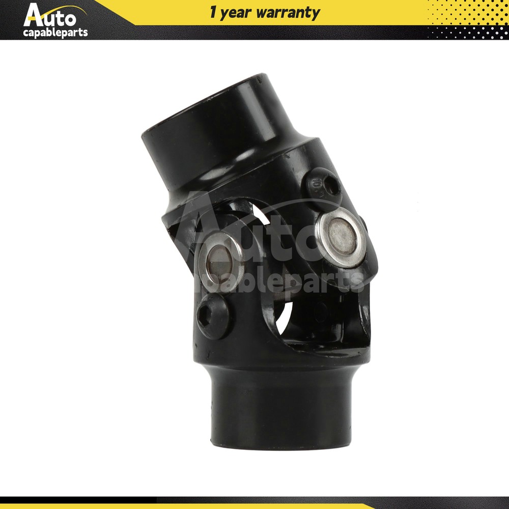 3/4" x 3/4" Smooth Round Bore Universal Steering U Joint Coupler Black