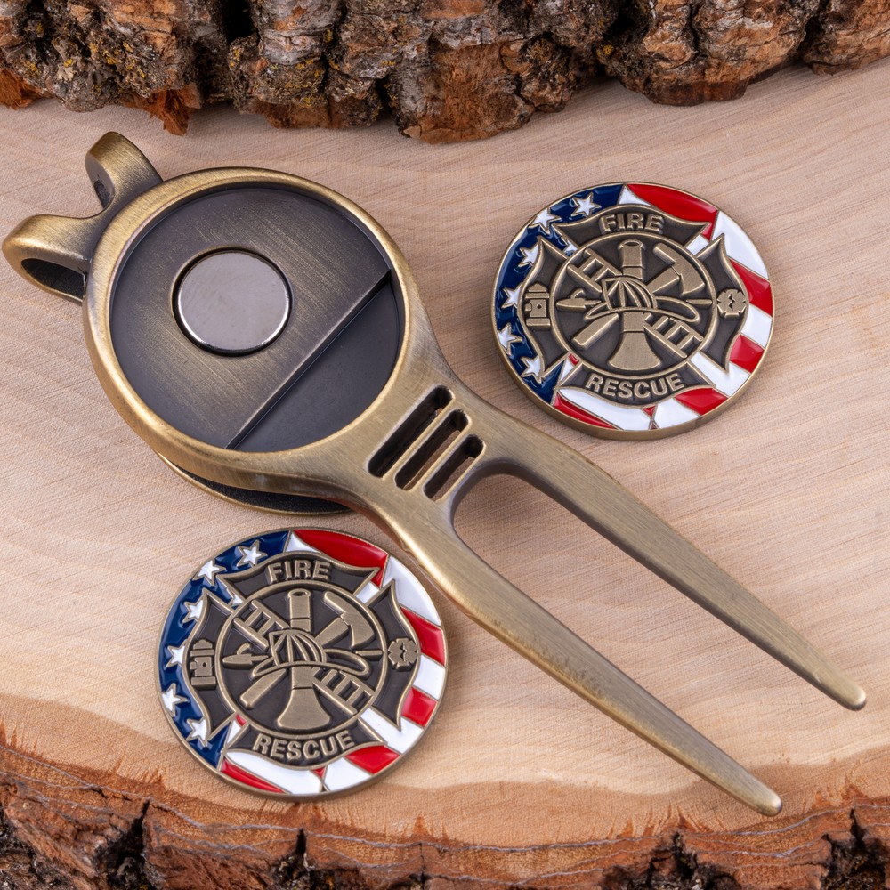 Fire and Rescue Golf Divot Tool and Ball Markers