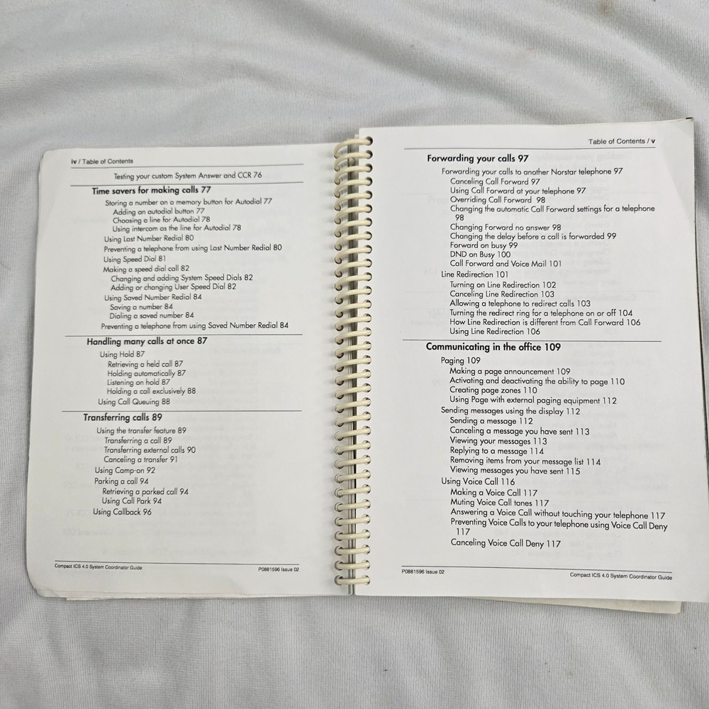 Nortel Norstar Compact ICS 4.0 System Coordinator Guide User Manual Spiralbound