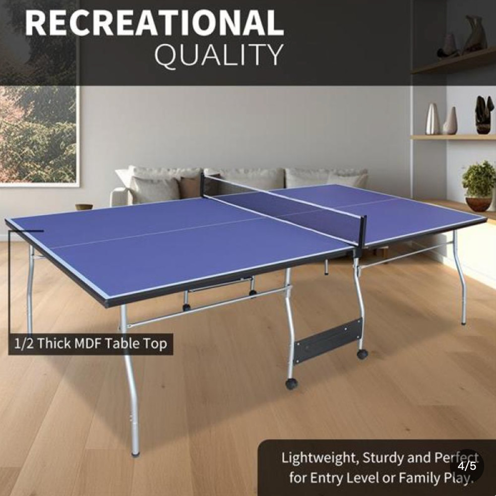 8-foot Medium-sized Table Tennis Table Foldable Portable Set