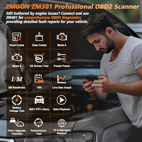 ZM301 OBD2 Scanner Diagnostic Tool, Car Code Reader OBDII/EOBD Diagnostic