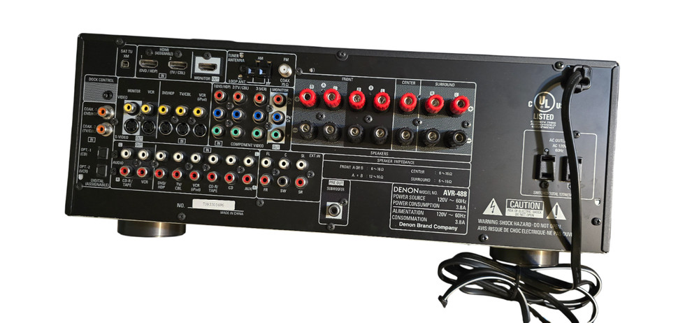 Denon Surround Sound Receiver AVR-488 W/ Remote & Manual Bundle