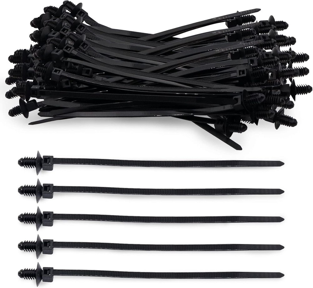 Christmas Tree Cable Ties, Universal Push Mount Cable Zip Tie Black Fir Tree Cab