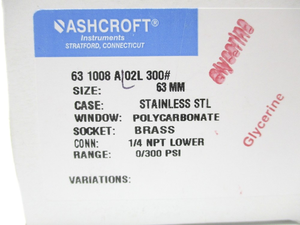 ASHCROFT 631008A02L300# NSMP