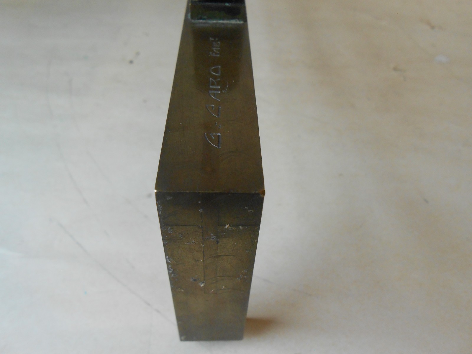 ANTIQUE BRASS BRIDGE LEVEL BILLIARDS TABLE FAB. BY G. CARO PARIS ENGINE TURNED