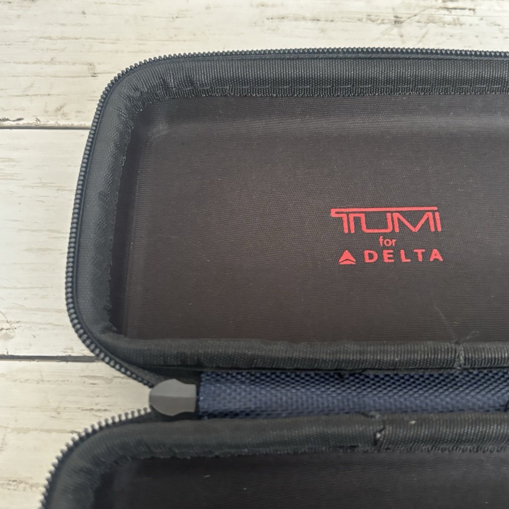 Tumi Delta Hard Shell Case Empty For Toiletry Cosmetics Amenity Kit Read*
