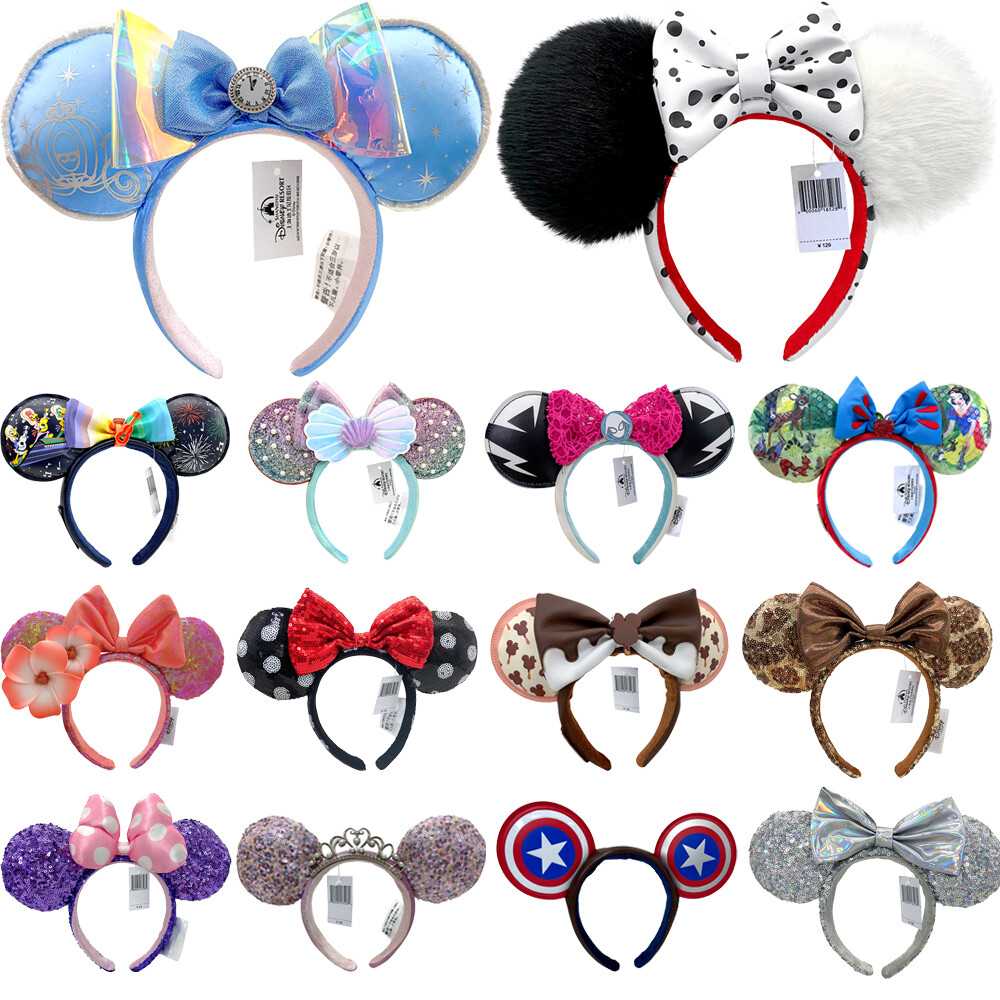 200+ Styles Disney~ Mickey Minnie Mouse Bow Sequin Rapunzel Tangled Pascal Ears