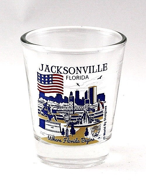 JACKSONVILLE FLORIDA GREAT AMERICAN CITIES COLLECTION SHOT GLASS SHOTGLASS