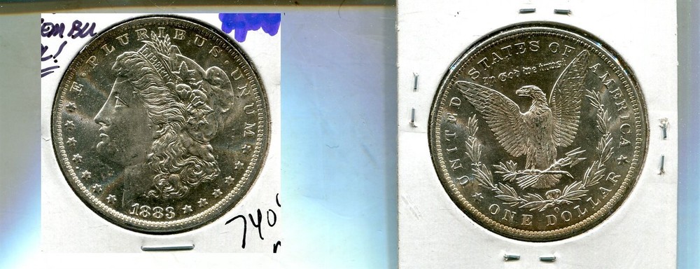 1883 O MORGAN SILVER DOLLAR GEM BU 7404R