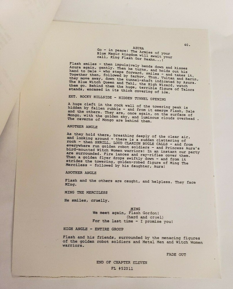 FLASH GORDON / Samuel A. Peeples 1979 TV Script, "Chapter Eleven: King Flash"