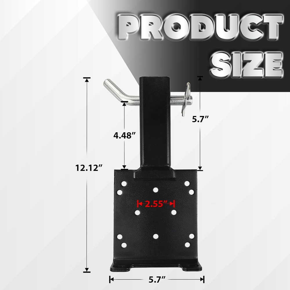 Universal Trailer Hitch Winch Mounting Plate 2" Receiver Bracket Mounting Plate