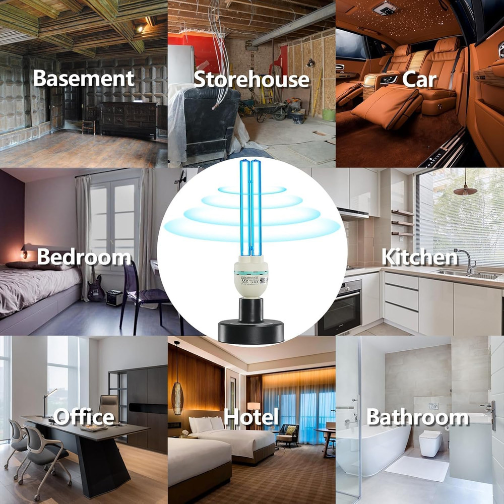 Powerful 36W UV Sanitizer Lamp 2-Pack with Remote Control & Timer, Ozone Free