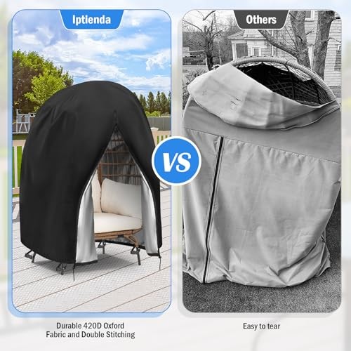 Outdoor Egg Chair Cover, 40inch Double Egg Chair Covers 40"L x 40"W x 56"H