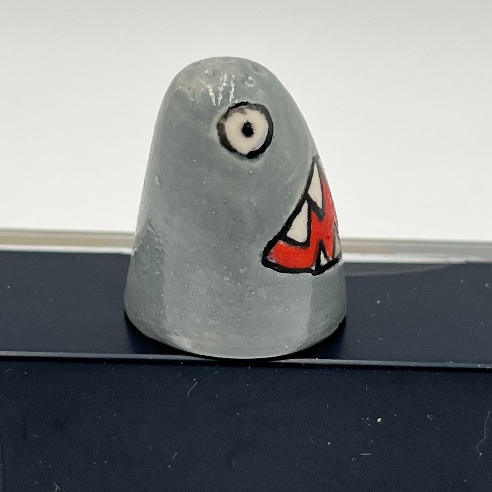 Shark Thimble Hand Painted Porcelain Jaws Big Teeth