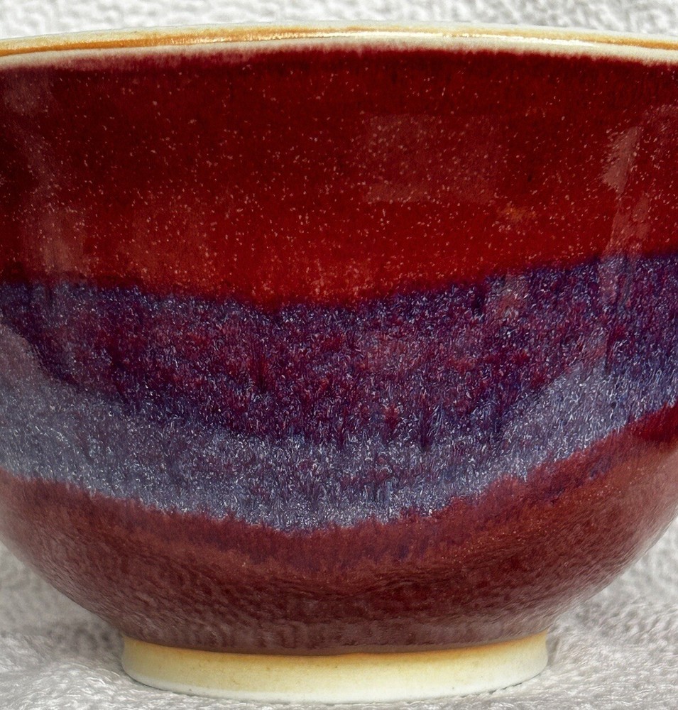 Casserole Dish Silver Ridge Pottery Twisted Rope covered Rust Red & Purple EUC