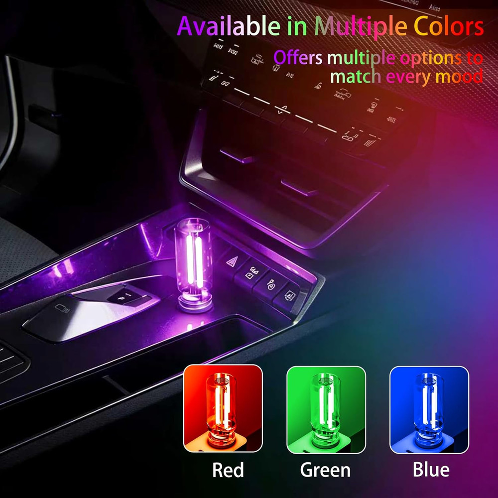 4 PCS USB Night Light, Touch Dimmable Mini USB LED Car Interior Ambient Lights,