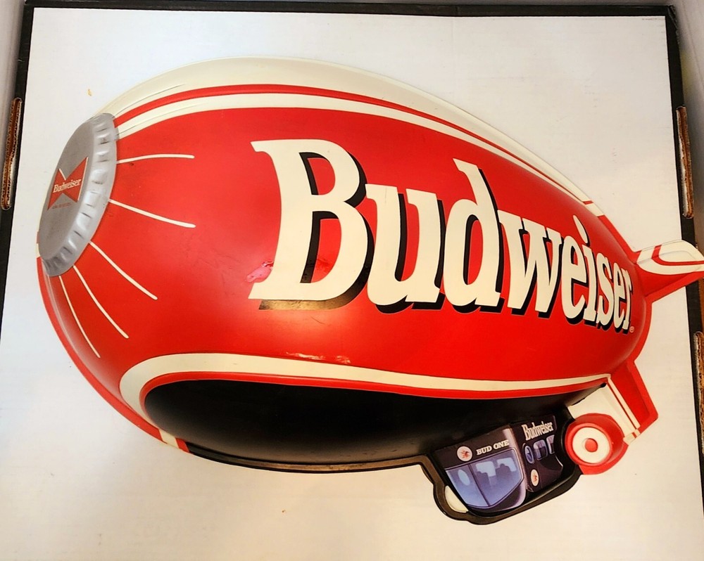 Budweiser Blimp Plastic Vacuform Sign Rare