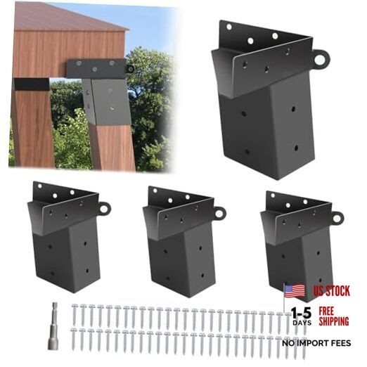 Deer Stand Brackets(4 Pcs ), 4"x 4" Deer Blind Deer Stand Bracket-Black